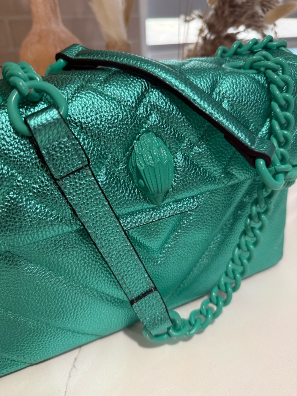 💥Kurt Geiger London Kensington Drench💥 NWT! Metallic Green - Picture 3 of 12